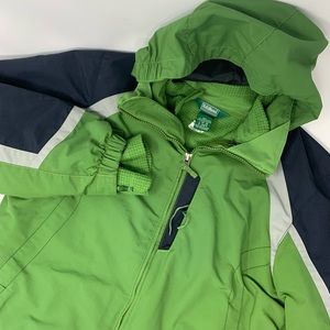 LL Bean Unisex Full Zip Hooded Coat with Removable Microfiber Liner Sz L14-16 M6
